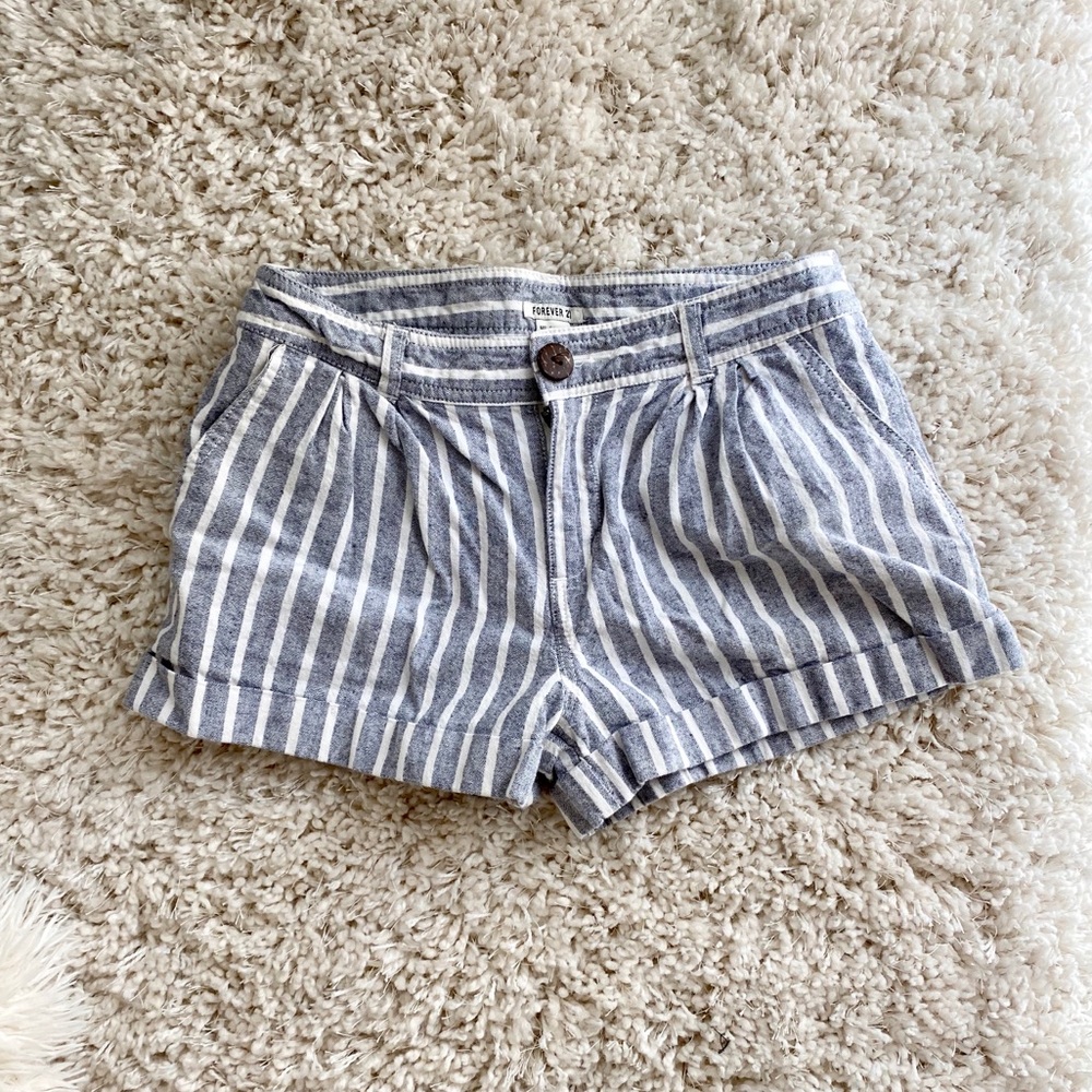 F21 striped shorts